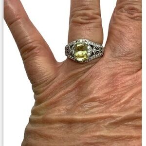 Tacori IV sterling silver yellow CZ ring